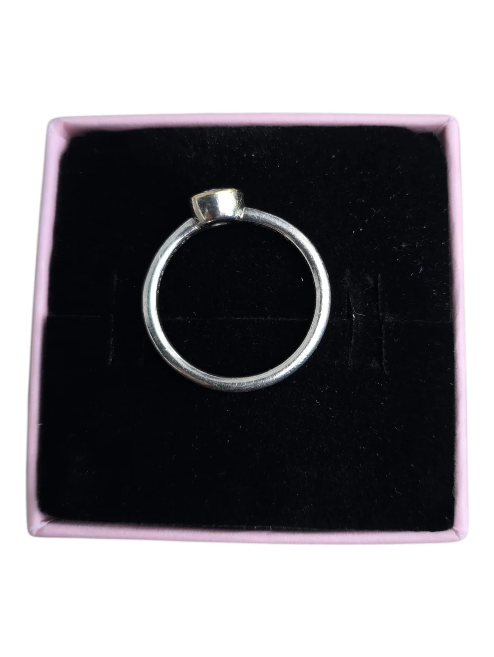 Genuine Pandora 14kt Gold & Sterling Silver Petite Halo Ring. Size 52. - Picture 3 of 5